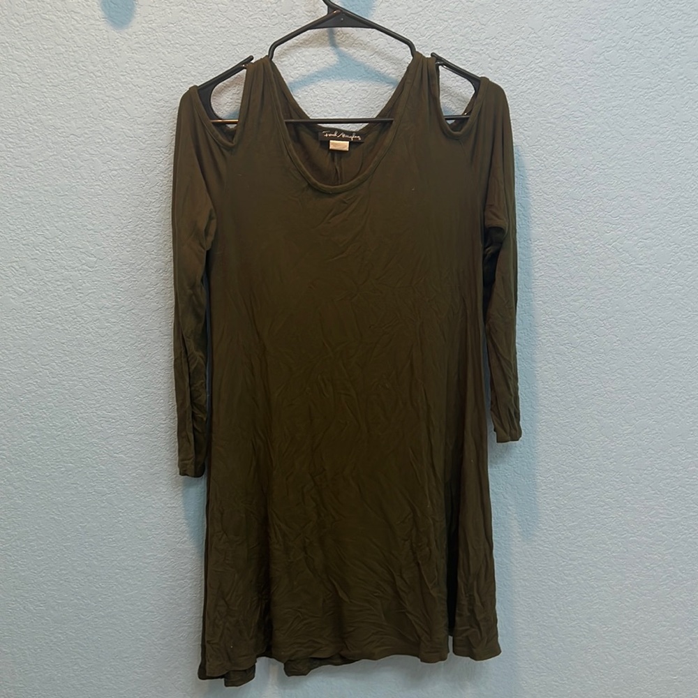 Dark Green Off the Shoulder Dress